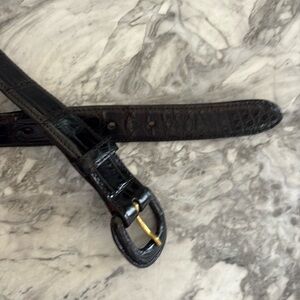 Vintage Brooks Brothers Womens dark brown Alligator Leather Belt Size M